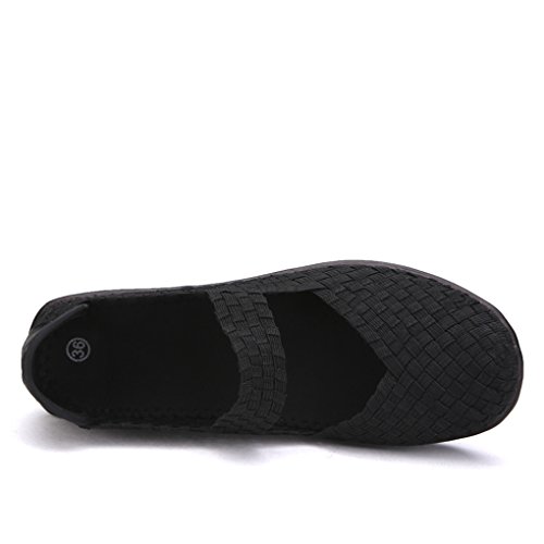 Ruiatoo Women's Platform Wedge Sandals Comfortable Walking Shoes Woven Pumps Mary Jane Shoes4