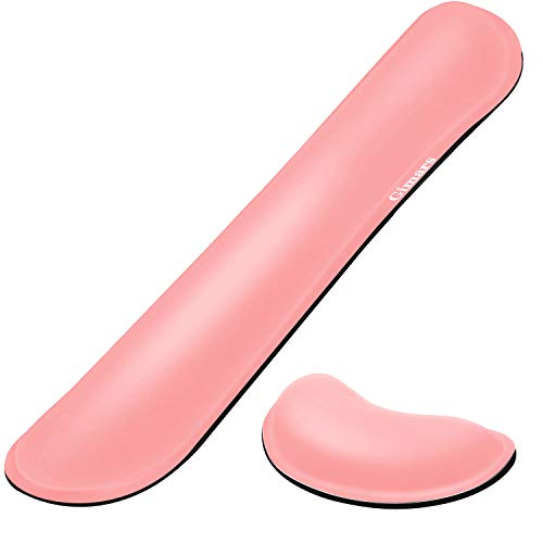 Gimars Upgrade Cleanable PU Leather Keyboard Wrist Pillow Rest Pad, Enlarge Mouse Wrist