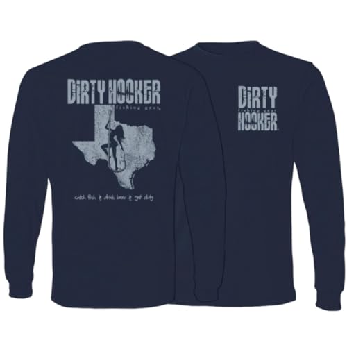 Dirty Hooker Lightweight Long Sleeve Fishing Shirts for Men and Women - Long Sleeve Shirts for Men Texas Logo