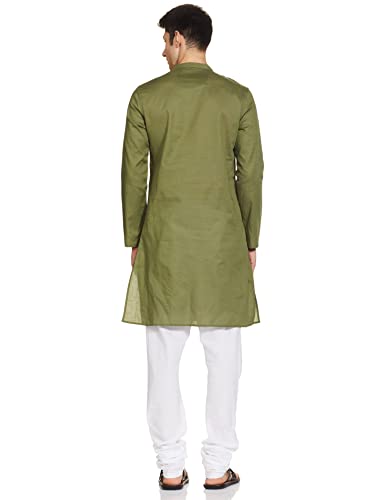 Image of Amazon Brand - Symbol Men's Cotton Solid Long Kurta Pyjama Set (2pcs)