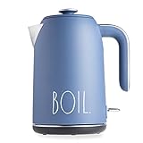Rae Dunn Electric Hot Water Kettle - Stainless Steel Coffee Maker, Tea Kettle, Swivel Base, With Automatic Shut Off Boil-Dry Protection, Easy Pour Pitcher, 1500 Watt Boiling Power, 1.7 Liters, Navy