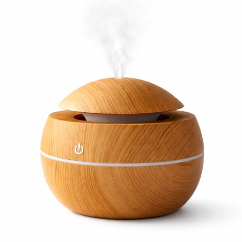 Umidificador De Ar Ultrassônico 130ml Com Difusor De Aromas, LED Colorido, Silencioso, Compacto E Portátil Para Ambientes - Linha Premium
