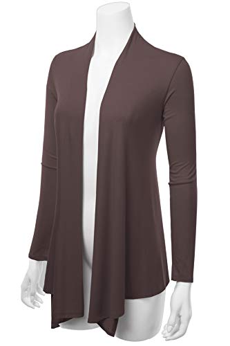 Image of Women's Drape Front Open Cardigan Long Sleeve (S-2X, Made in USA)