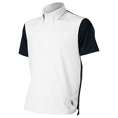 Equinavia Haakon Mens Equestrian Short Sleeved Breathable Show Shirt - Navy/White - XL