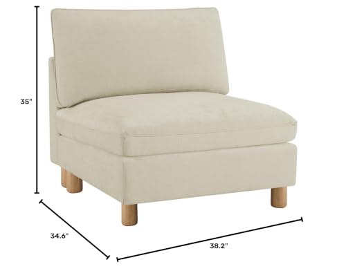 Image of CHITA Large Sectional Sofa, Modular Cloud Couch, Armless Chair, Cream