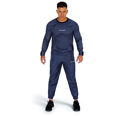FUXERT Sauna Suit for Men Weight Loss Non Rip Sweat Suit Lightweight Waterproof Workout Suit for Boxing Gym Exercise (BE XL) Cover