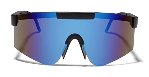 ShadyVEU Retro Sports Outdoor Oversized 80s Flat Top Mono Mirrored Lens UV400 Mens Womens Sunglasses3