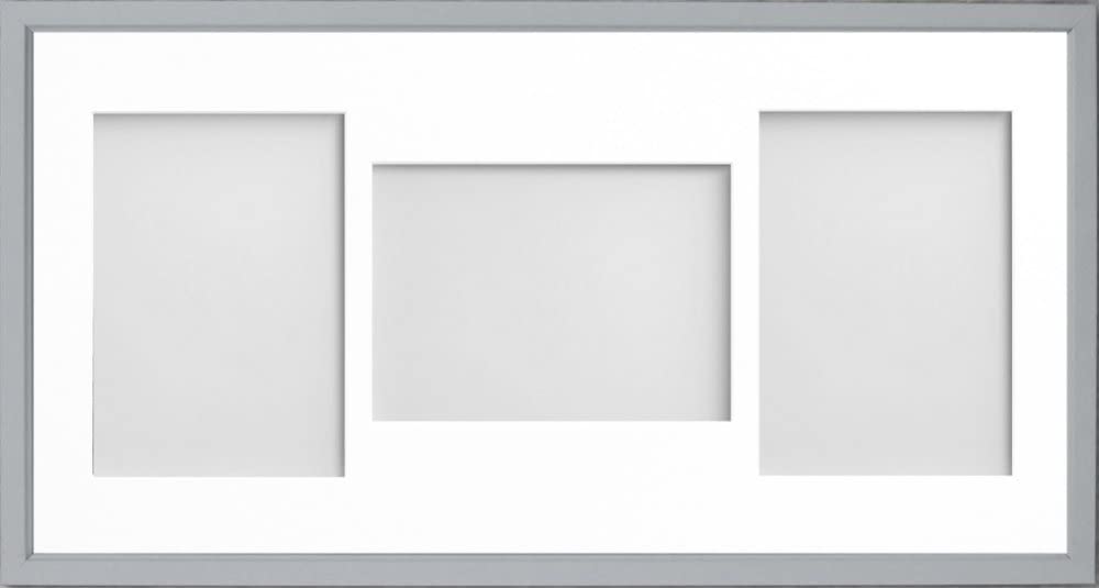 Frame Company Drayton Multi Aperture Photo Frame, Grey, 20x10 for 7x5 inch (x3 PLP)