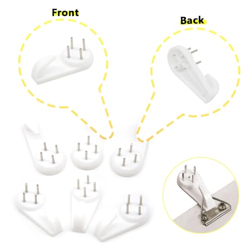 Image of 30 PCS Picture Hanging Hooks Plastic Invisible Nail Hangers Concrete Wall Hooks Hardwall Picture Hangers Picture Hook for Photo Frame Decorations (39x19x8 /XK-SL)