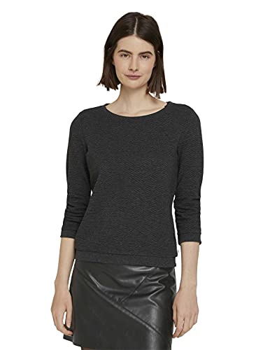 TOM TAILOR Denim Damen Sweatshirt mit Raffarm