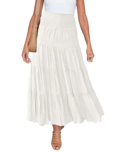 Jupe longue d'été pour femme HAEOF taille haute élastique style bohème chic