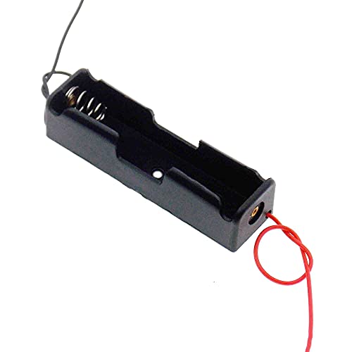 Reland Sun 5pcs 18650 AA AAA Battery Storage Box Case DIY 1 2 3 4 Slot Way Batteries Clip Holder Container With Wire Lead Pin (18650 X1 Slot)