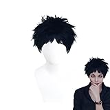 Cosplay Wig Haikyuu!! Akaashi Keiji Cosplay Wig Black Short High Temperature Fiber Hair Peluca Anime Costume Role Play Wigs + Free Hair Net