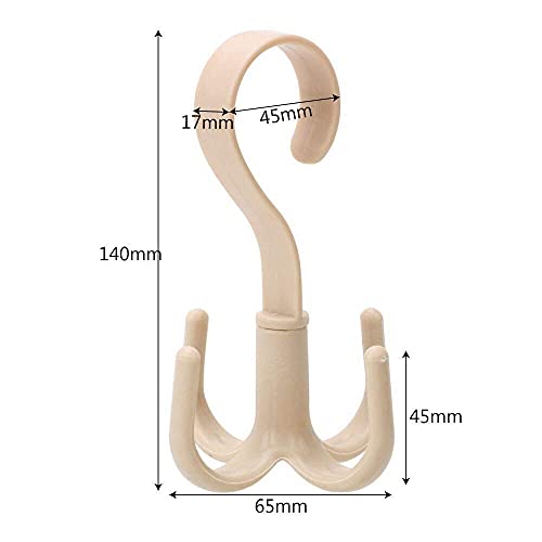 Image of Mechdel 2 PCS 360 Degree Rotatable Hook Closet Hanging Organizer Hangers, 360 Degree Rotating Closet Clothes Hangers with 4 Claws (Multicolor)
