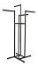 Clothing Rack - Black 4 Way Rack, Adjustable Height Arms, Blade Arms, Square Tubing, Perfect for Clothing Store Display With 4 Straight Arms