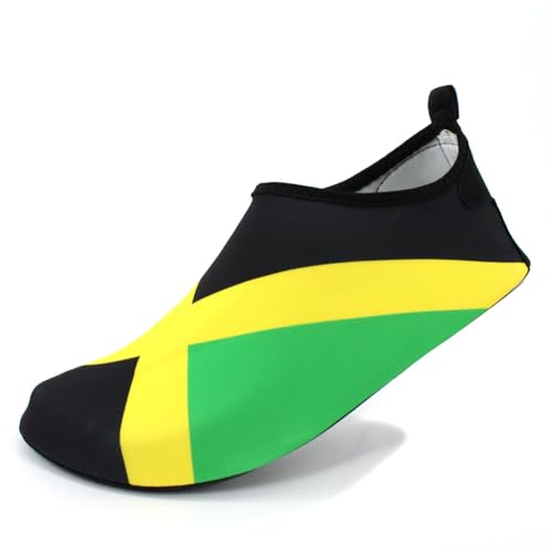 Image of Water Shoes for Women and Men Quick-Dry Swim Beach Shoes for Outdoor Surfing Yoga Exercise Jamaica Flag Caribbean Reggae Rasta