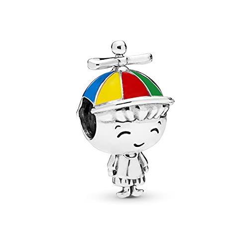 Son Charm Compatible with Pandora Charms Bracelet Googler Hat Sterling Silver Bead
