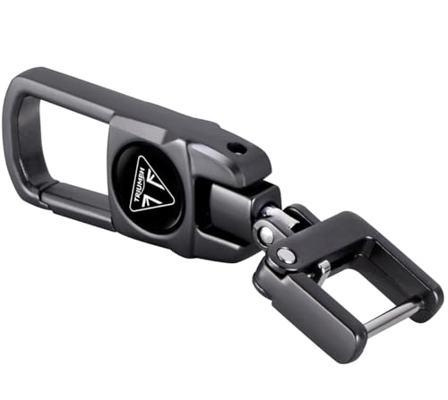 Image of NIVIZEN Heavy Duty Metal Bike Keychain Compatible for Triumph Bikes | 360 Rotating Spring Lock Key Accessories with Triumph | Rust-Free, Durable Gun Metal Black Key Holder