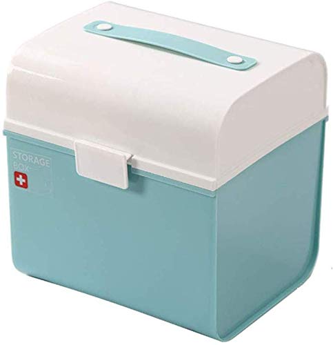 LLDKA Medizinbox, Boîte médicale Portable, boîte de médecine familiale, Armoire à Pharmacie, Trousse de Premiers Soins boîte de Rangement Enfants pour Medikamente2019,Bleu