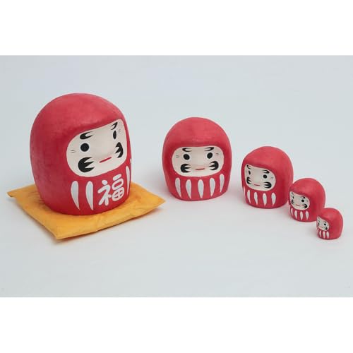 Muñeca Daruma Japonesa de 5.4 pulgadas hecha a mano miniatura 2