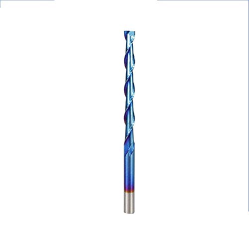 2 Flute Wohnung Schaftfräser Nano Blau Beschichtung Hartmetall-Fräser for die Metallverarbeitung Werkzeuge 6mm Schaft Spiralschneider Bohrer (Cutting