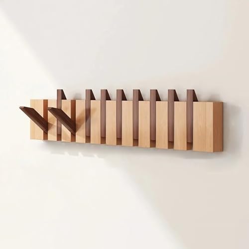 DAZSIAZ Porte-manteau Mural en Bois, Crochet Mural Rabattable en Forme de Piano, en Hêtre de Haute Qualité, Cintre Gain de Place pour Manteaux, Sacs et...
