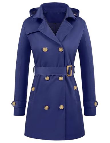 Tuopuda Trench da Donna a Doppiopetto Cappotto Lungo Giacca Leggero Cl...