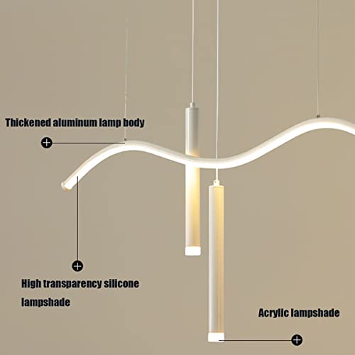 Lustre LED Table à Manger Suspension Dimmable Design Moderne avec Télécommande Chic Chic