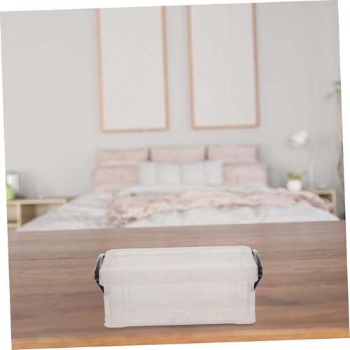 Petite boîte plastique transparente de rangement bureau empilable compacte x6 - 5