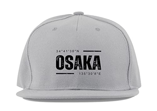 Chapeau de baseball Osaka gris avec visière plate Honshu Japon pour un style unisexe