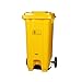 HUNM Pattumiera calpestabile, pattumiera all'aperto, Grande pattumiera, Facile da spostare su Ruote pattumiera, Giallo 26,4, 31,7 galloni