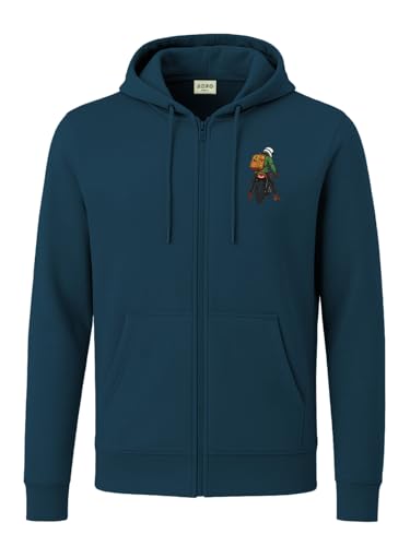 Image of ADRO Men's Regular Fit Zip-Up Hoodie for man | 320 GSM Cotton Poly Fleece Zipper Sweatshirt with Soft Fabric & Printed Hoodies