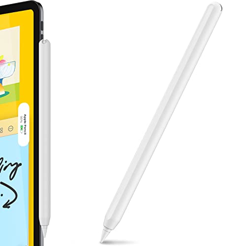 AhaStyle Silicone Case for Apple Pencil 2nd Generation & Apple Pencil Pro (2024) Sleeve Skin Ultra Thin Apple Pencil Protective Cover Compatible with Magnetic Charging and Double Tap (White)