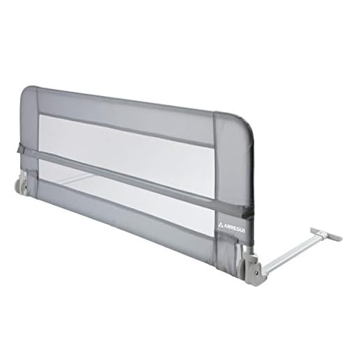 Arregui A-1044220 - Barrera de cama, seguridad infantil, Gris. Abatible, facil instalacion.