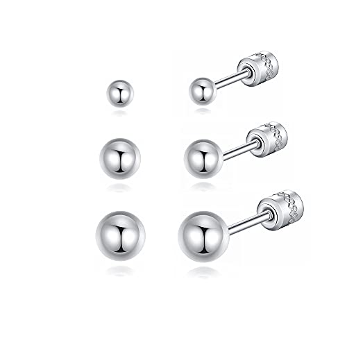 Hopply Screw On Earring Backs For Women,Hypoallergenic Surgical Steel Stud Earrings Ball Star Circle Simple Geometric Cartilage Helix Flat Back Piercing Earrings #TOP11