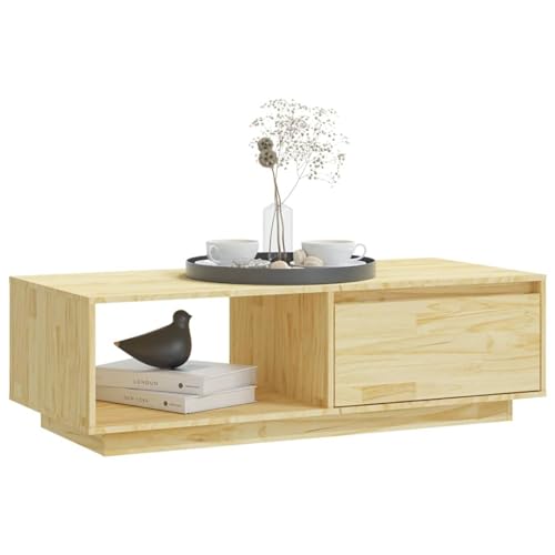 Table basse 110 x 50 cm pin massif table basse robuste en bois de pin - 5