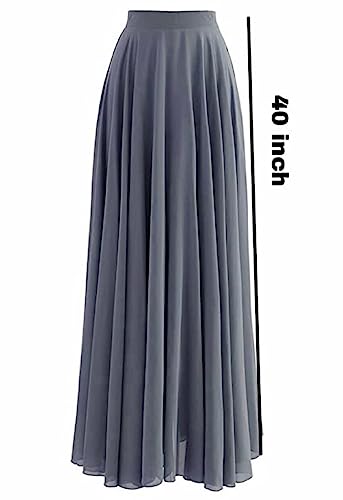 Image of Women's Full Length Georgette Long Skirt- Lehenga with 8 Meters Maxi Flare