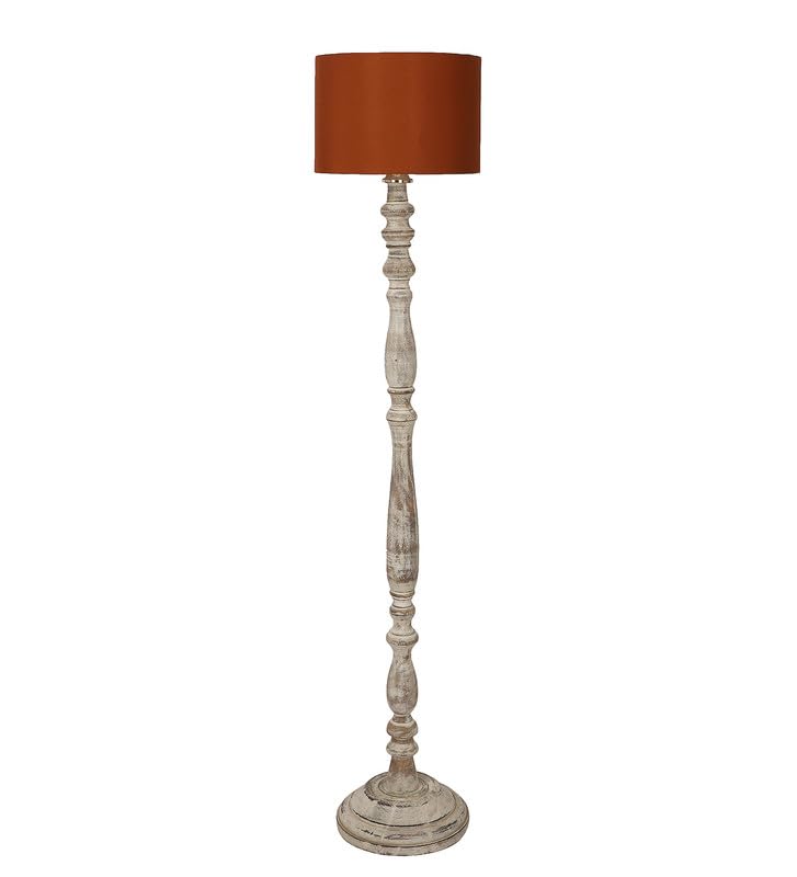 Image of tu casa Mango Wooden Floor Lamps with Black Shade for Home Decor, Bedrooms Corner, Living Room, Gifting, Diwali Decoration, Hall, Office, Study Room (Height: - 56 inch) - Bulb not Included