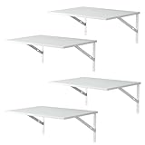 Deep Floating Shelves for Wall 4 Sets, 12 Inch Deep Floating Wall Shelves White, Wide Floating Shelhiteves Wall Mounted, Large Floating Shelves for Bathroom, Bedroom, Kitchen, Living Room, Office