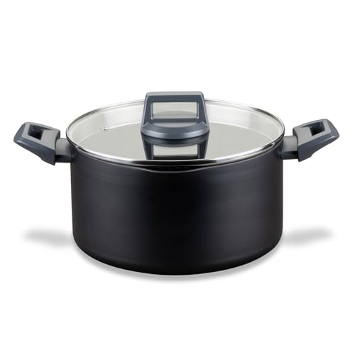 Fackelmann Kochtopf Statement 24cm – Topf mit keramische Beschichtung – Recyceltes Aluminium mit Antihaft-Beschichtung – PFAS-frei, Hitzebeständiger Griff, Für alle Herdarten inklusive Induktion