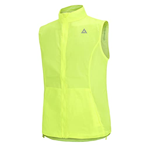 Airtracks Damen Fahrradweste Laufweste Comfort Line Radweste Leichte Wind Weste Reflektierend Winddicht Ärmellos Windstopper Atmungsaktiv XS S M L Xl XXl 3XL 4XL - neon - L