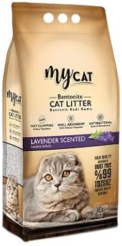 MyCat Original Mycat 10 LT Topaklanan Bentonit Kedi Kumu Lavanta Kokulu  nce Tane