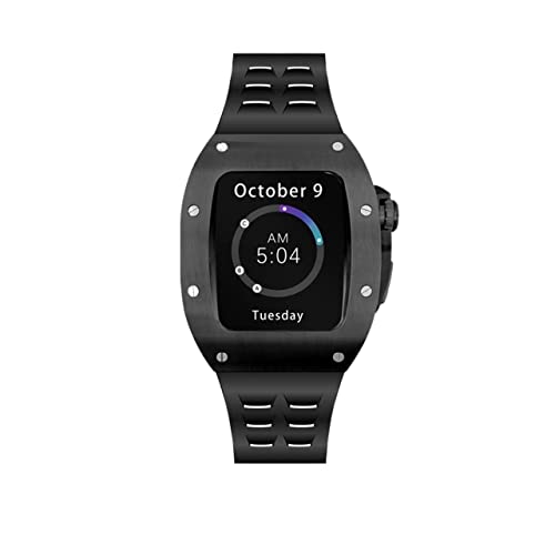 Kit de modification luxe en acier inoxydable pour Apple Watch 44mm et 45mm avec bracelet sport