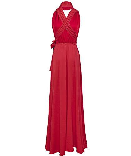 Image of Sexyshine Women's Backless Gown Dress Convertible Multi-Way Wrap Halter Cocktail Dress Bandage Bridesmaid Long Dresses