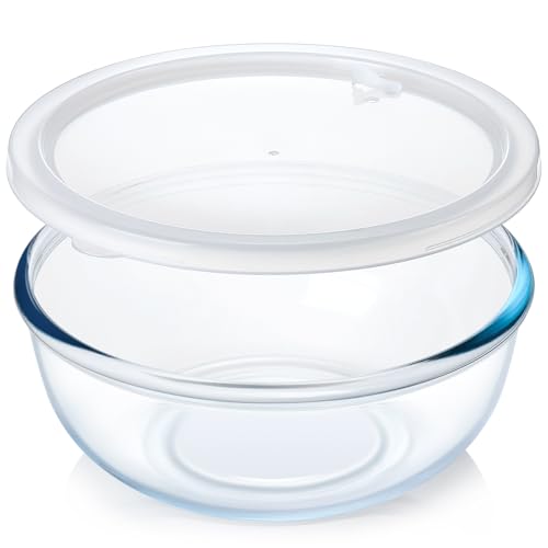 Tazón de Vidrio Borosilicato 6 QT con Tapa Ventilada miniatura 1