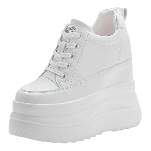 Viaoragiosa Zapatillas De CuñA con Cordones,Mujer CuñA Plataforma BotíN Deportivos,Suelas Resistentes A La AbrasióN,FáCil De Usar Y Quitar,para Viajes,Compras,Uso Diario Casual