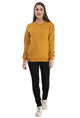 Image of indi weaves Women Fleece Warm Sweatshirt for Winters (S,Grey,Purple,Mustard) Pack of 3