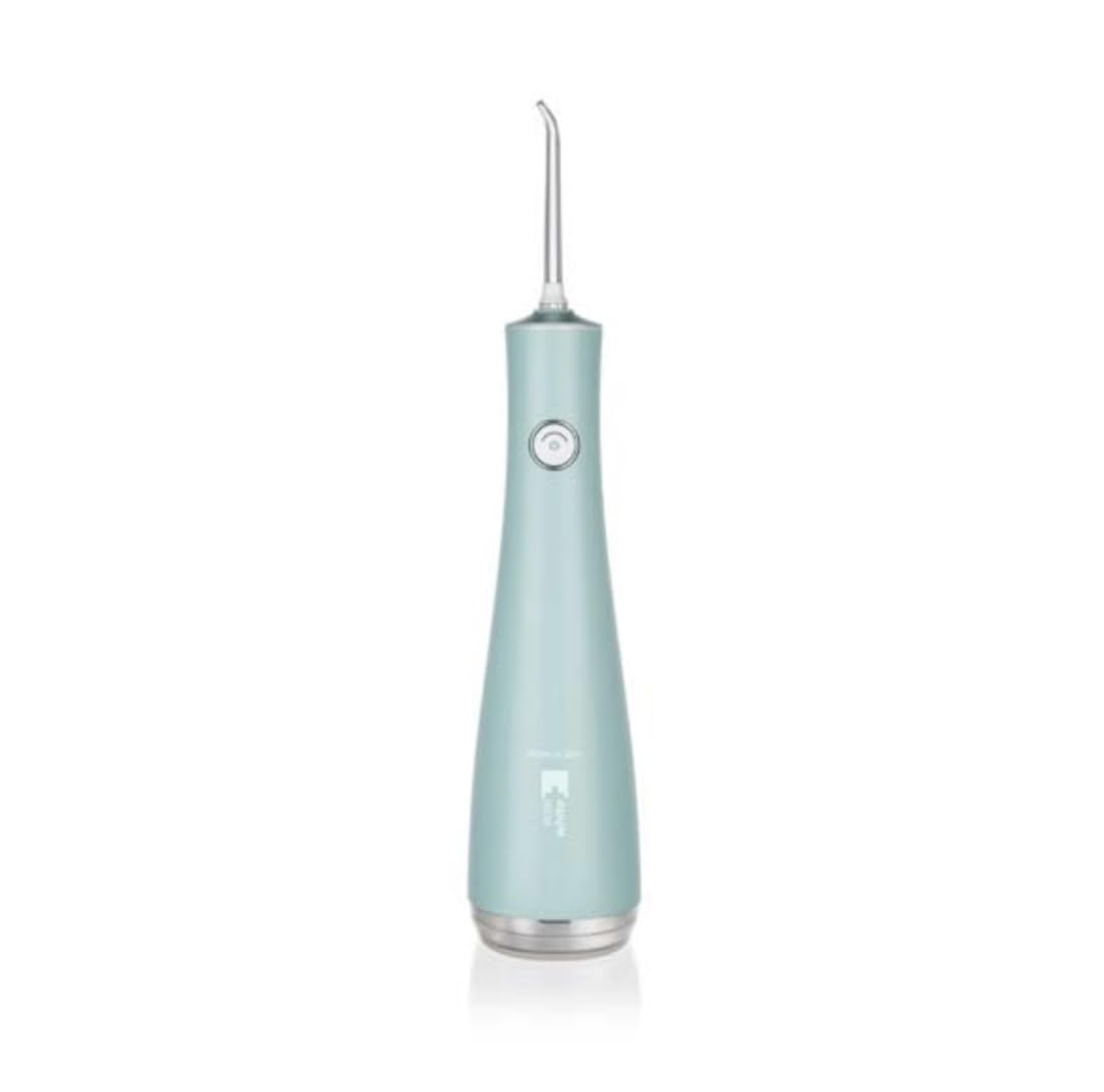 Edelwhite Flosserpik Power SPA - Irrigador bucal portátil con batería muy potente, 3 intensidades de chorro de agua, 4 cabezales diferentes, toalla de mano