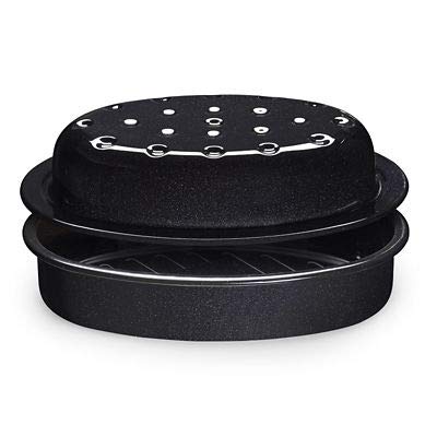 Self Basting Oval Roasting Tin 33.5cm x 24cm - Hob-Friendly