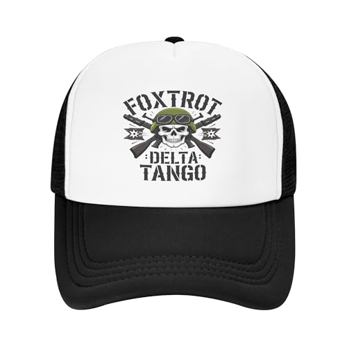 Foxtrot Delta Tango Trucker Hat FDT Baseball Cap Mesh Back Adjustable Hats for Kids - Black